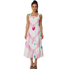 Wallpaper Pink Square Neckline Tiered Midi Dress by Luxe2Comfy