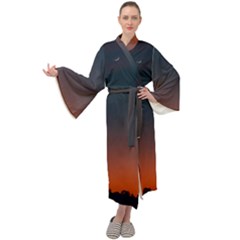 Sky Gradient Maxi Velvet Kimono