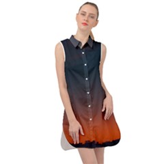 Sky Gradient Sleeveless Shirt Dress by artworkshop