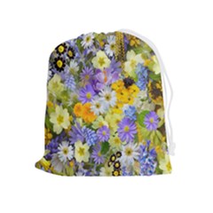 Spring Flowers Drawstring Pouch (xl) by artworkshop