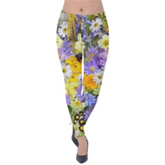 Spring Flowers Velvet Leggings by artworkshop