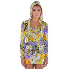 Spring Flowers Long Sleeve Hooded T-shirt by artworkshop