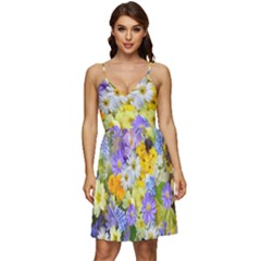 Spring Flowers V-neck Pocket Summer Dress  by artworkshop