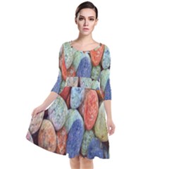 Stones Quarter Sleeve Waist Band Dress by artworkshop