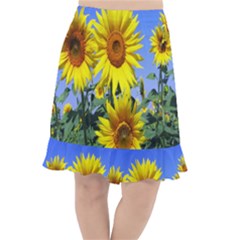 Sunflower Gift Fishtail Chiffon Skirt by artworkshop