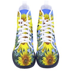 Sunflower Gift Women s High-top Canvas Sneakers by artworkshop