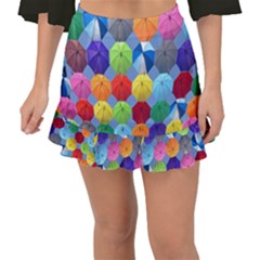 Umbrella Fishtail Mini Chiffon Skirt
