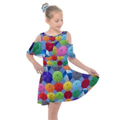Umbrella Kids  Shoulder Cutout Chiffon Dress by artworkshop