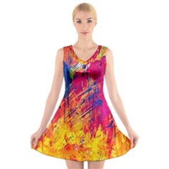 Various Colors V-neck Sleeveless Dress by artworkshop