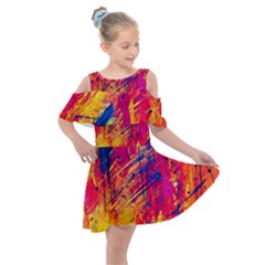 Various Colors Kids  Shoulder Cutout Chiffon Dress by artworkshop