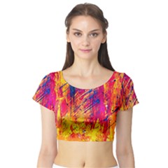 Various Colors Short Sleeve Crop Top