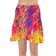 Various Colors Wrap Front Skirt