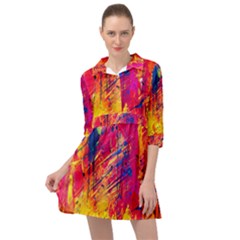 Various Colors Mini Skater Shirt Dress