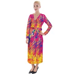 Various Colors Velvet Maxi Wrap Dress