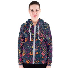 Doodle Pattern Women s Zipper Hoodie by Grandong