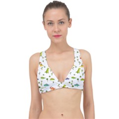 Vector Baby Dino Seamless Pattern Classic Banded Bikini Top by Grandong