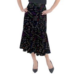 Mathematics  Physics Maths Math Pattern Midi Mermaid Skirt by Grandong