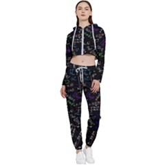 Mathematics  Physics Maths Math Pattern Cropped Zip Up Lounge Set by Grandong