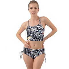 New York City Nyc Broadway Doodle Art Mini Tank Bikini Set by Grandong