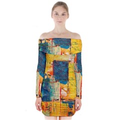 Wall Art Long Sleeve Off Shoulder Dress by artworkshop