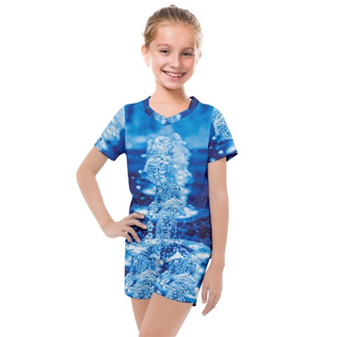 Water Blue Wallpaper Kids  Mesh Tee And Shorts Set by artworkshop