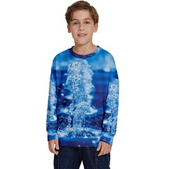 Water Blue Wallpaper Kids  Crewneck Sweatshirt by artworkshop