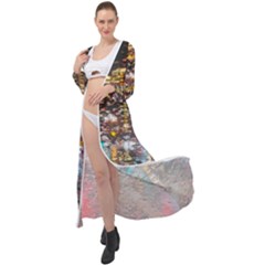 Water Droplets Maxi Chiffon Beach Wrap by artworkshop