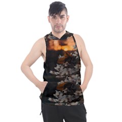 White Flower Men s Sleeveless Hoodie by artworkshop