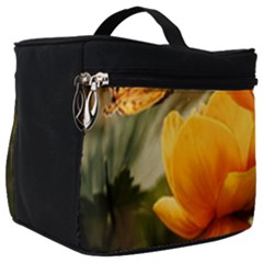 Yellow Butterfly Flower Make Up Travel Bag (big) by artworkshop