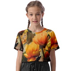 Yellow Butterfly Flower Kids  Basic Tee by artworkshop