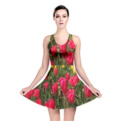 Yellow Pink Red Flowers Reversible Skater Dress by artworkshop