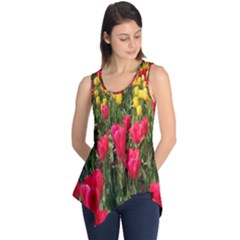 Yellow Pink Red Flowers Sleeveless Tunic by artworkshop