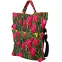 Yellow Pink Red Flowers Fold Over Handle Tote Bag View2