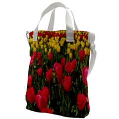 Yellow Pink Red Flowers Canvas Messenger Bag