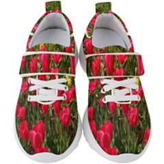 Yellow Pink Red Flowers Kids  Velcro Strap Shoes by artworkshop