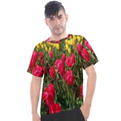 Yellow Pink Red Flowers Men s Sport Top by artworkshop