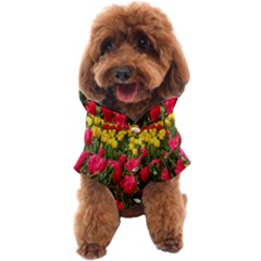 Yellow Pink Red Flowers Dog Coat by artworkshop