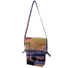 Twilight Over Ushuaia Port Folding Shoulder Bag by dflcprintsclothing