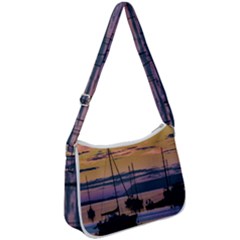Twilight Over Ushuaia Port Zip Up Shoulder Bag by dflcprintsclothing