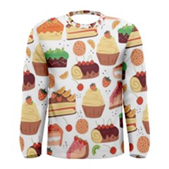 Dessert And Cake For Food Pattern Men s Long Sleeve Tee by Grandong