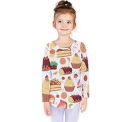 Dessert And Cake For Food Pattern Kids  Long Sleeve Tee