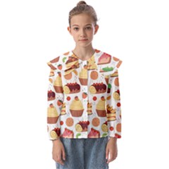 Dessert And Cake For Food Pattern Kids  Peter Pan Collar Blouse by Grandong