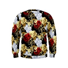 Roses Seamless Pattern Kids  Sweatshirt by Grandong