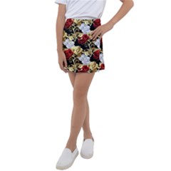 Roses Seamless Pattern Kids  Tennis Skirt by Grandong