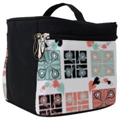 Mint Black Coral Heart Paisley Make Up Travel Bag (big) by Grandong