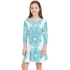 Cloth-design-star Kids  Quarter Sleeve Skater Dress by Shoiketstore2023