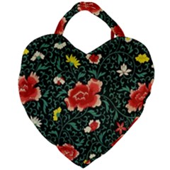 Background Vintage Japanese Design Giant Heart Shaped Tote