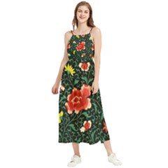 Background Vintage Japanese Design Boho Sleeveless Summer Dress