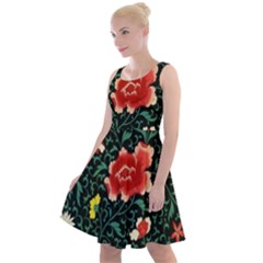 Background Vintage Japanese Design Knee Length Skater Dress