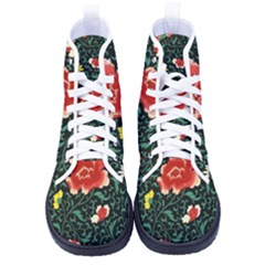 Background Vintage Japanese Design Men s High-Top Canvas Sneakers